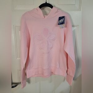 Girls NWT Skechers Light Pink Flower Hoodie‎ Size XL